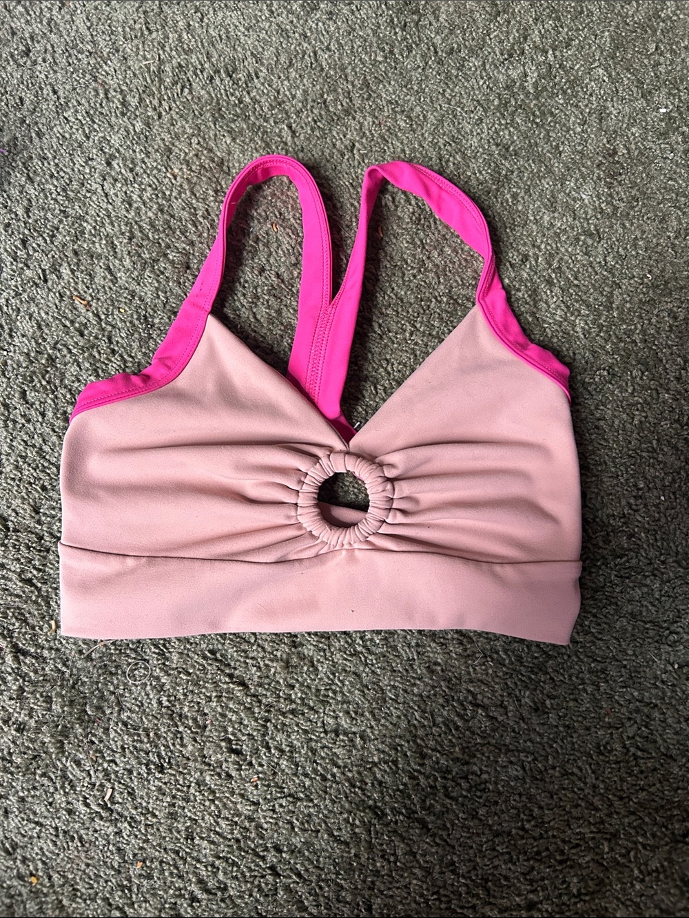 Five the label dancewear top in tan and pink